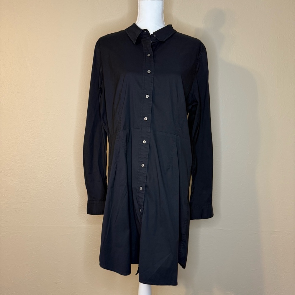 UNTUCKit Women's Black Long Sleeve Button Down Dress